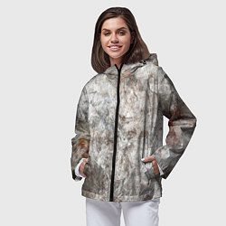 Ветровка с капюшоном женская Абстракция - gray limestone, цвет: 3D-черный — фото 2