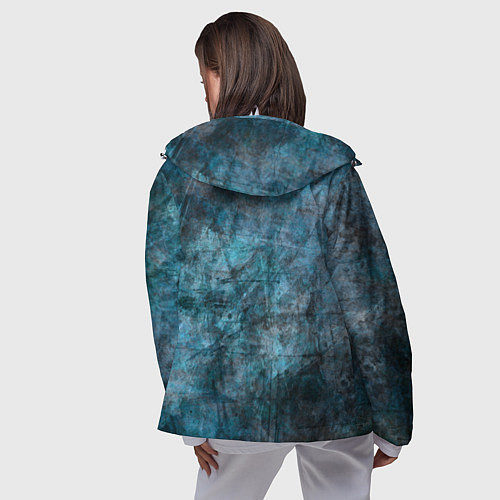 Женская ветровка Абстракция - dark blue / 3D-Белый – фото 4