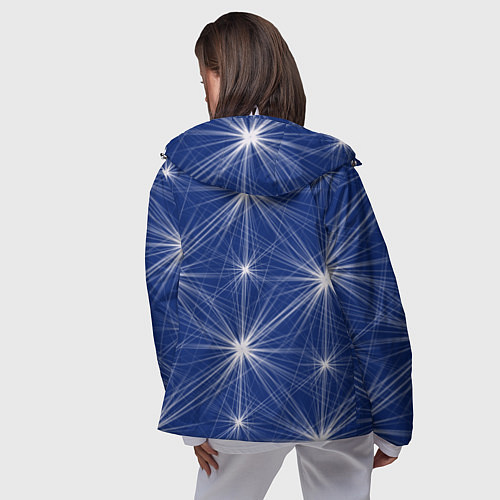 Женская ветровка Звезды на синем фоне / 3D-Белый – фото 4