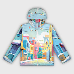 Женская ветровка Разноцветный новогодний дворик