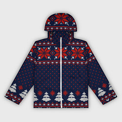 Женская ветровка Новогодний вязаный узор