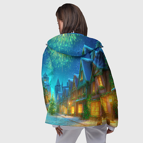 Женская ветровка Праздничный новогодний салют / 3D-Белый – фото 4