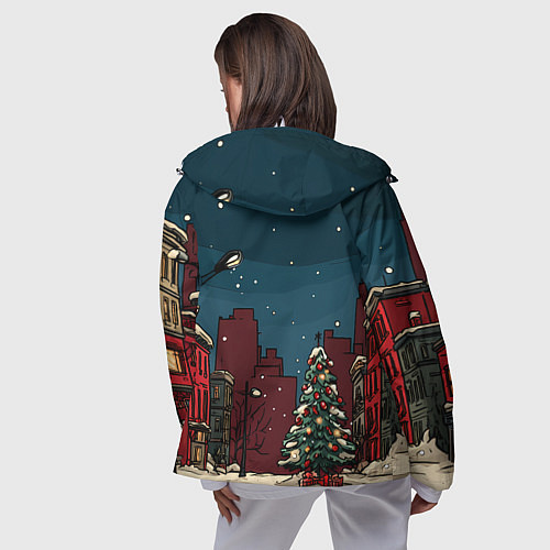 Женская ветровка Новогодняя ночь / 3D-Белый – фото 4