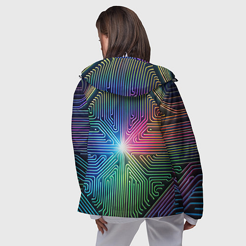 Женская ветровка Линейная графика / 3D-Белый – фото 4