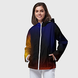 Ветровка с капюшоном женская Color black red blue, цвет: 3D-белый — фото 2