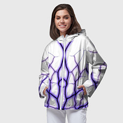 Ветровка с капюшоном женская Color white purple, цвет: 3D-белый — фото 2