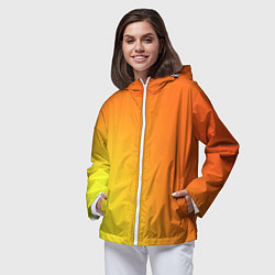 Ветровка с капюшоном женская Color orange red, цвет: 3D-белый — фото 2