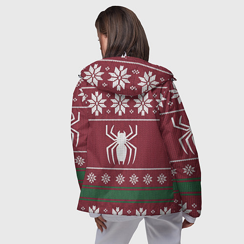 Женская ветровка Рождественский свитер Человека паука / 3D-Белый – фото 4
