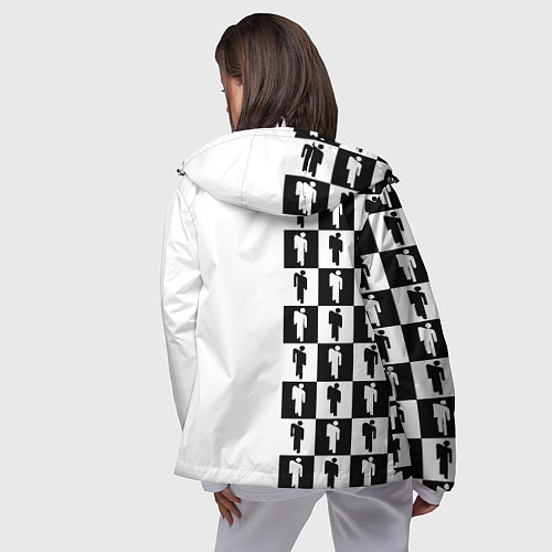 Женская ветровка Ювентус паттерн люди / 3D-Белый – фото 4