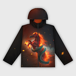 Женская ветровка Смена зелёной змеи на красную огненную лошадь