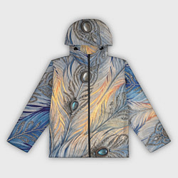 Женская ветровка Синие перья с самоцветами