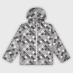 Женская ветровка Цветочный серо-розовый узор ретро