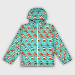 Женская ветровка Лисица среди листьев и цветов паттерн