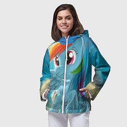 Ветровка с капюшоном женская My littlle pony, цвет: 3D-белый — фото 2