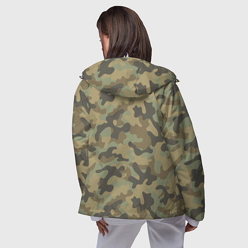 Женская ветровка Камуфляж: хаки / 3D-Белый – фото 4