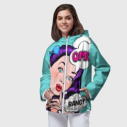 Ветровка с капюшоном женская PO ART, цвет: 3D-белый — фото 2