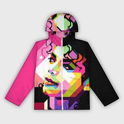 Ветровка с капюшоном женская Michael Jackson Art, цвет: 3D-белый
