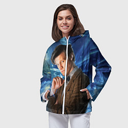 Ветровка с капюшоном женская 11th Doctor Who, цвет: 3D-белый — фото 2