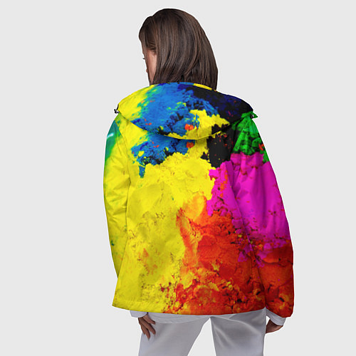 Женская ветровка Индуистский фестиваль красок / 3D-Черный – фото 4