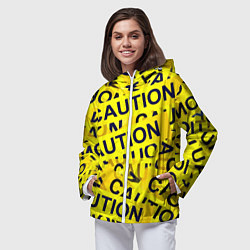 Ветровка с капюшоном женская Caution, цвет: 3D-белый — фото 2