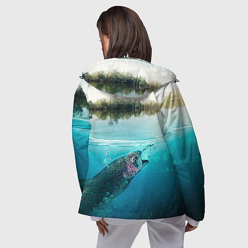 Женская ветровка Рыбалка на спиннинг / 3D-Белый – фото 4