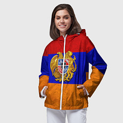 Ветровка с капюшоном женская Армения, цвет: 3D-белый — фото 2