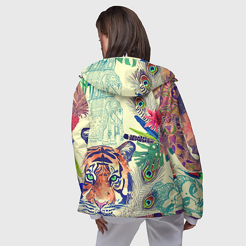 Женская ветровка Индийский тигр / 3D-Белый – фото 4